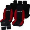 Coprisedili Ford Fiesta bicolore nero - rosso con tappetini moquette